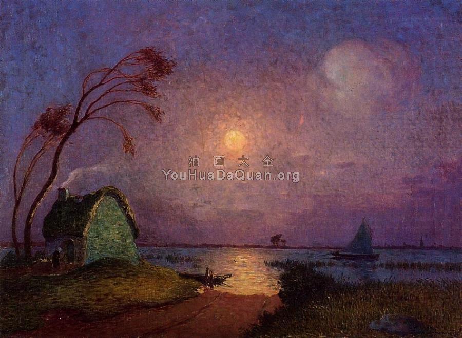 Cottage in the Moonlight in Briere - 费迪南德·卢瓦扬